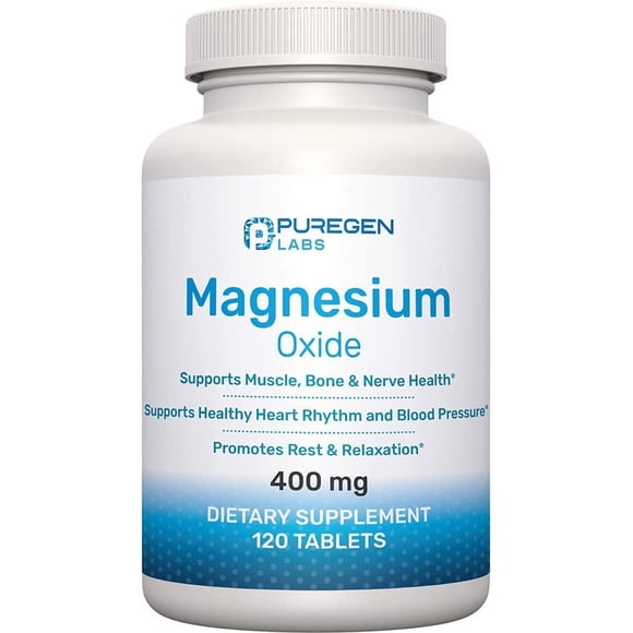 Magnesium 400mg [High Potency] Supplement  Magnesium Oxide for Immune Support, Muscle Recovery, Leg Cramps and Relaxation 120 Tablets