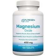 Magnesium 400mg [High Potency] Supplement   Magnesium Oxide for Immune Support, Muscle Recovery, Leg Cramps and Relaxation 120 Tablets