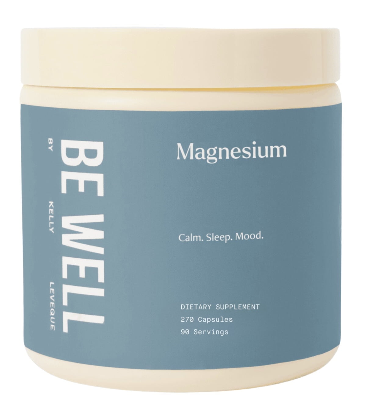 Be Well by Kelly Magnesium Glycinate Supplement with GABA & L-Theanine for Daily Stress Relief & Deep, Restful Sleep (90 Servings, 270 Capsules)
