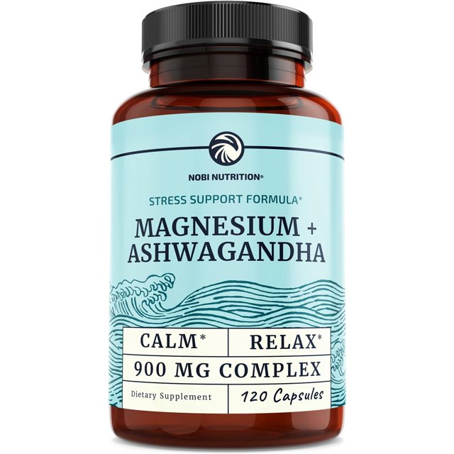 Nobi Nutrition Magnesium Ashwagandha Calming Supplement for Adults