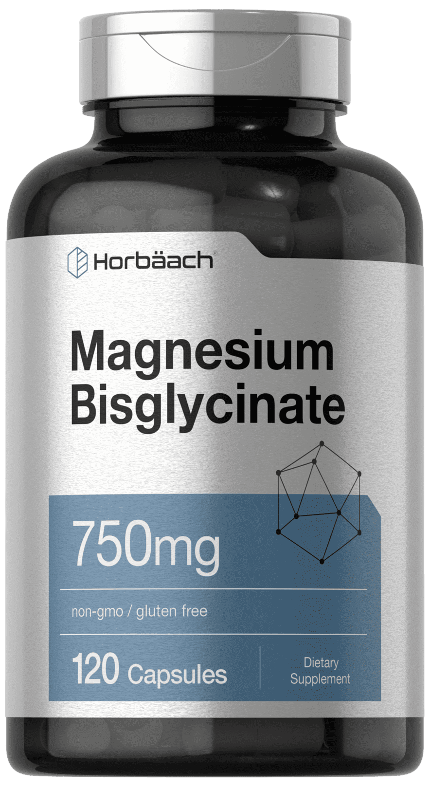 Magnesium Bisglycinate | 120 Capsules | 750mg | For Men and Women | by Horbaach