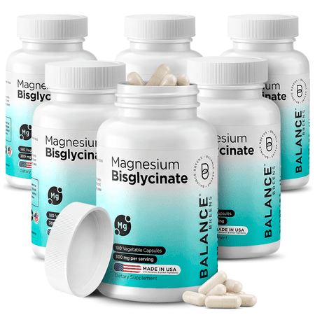 Balance Breens Magnesium Bisglycinate 200mg – Vegan, Non-GMO – Sleep & Muscle Support – 120 Capsules