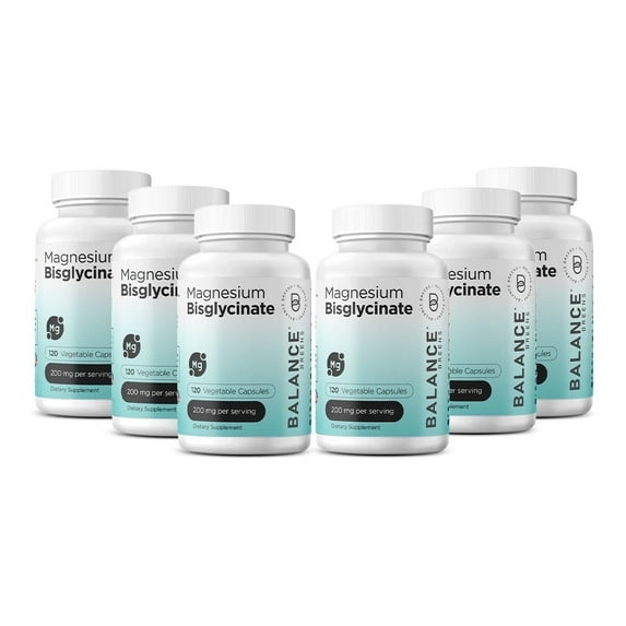 Balance Breens Magnesium Bisglycinate 200mg – Vegan, Non-GMO – Sleep & Muscle Support – 120 Capsules
