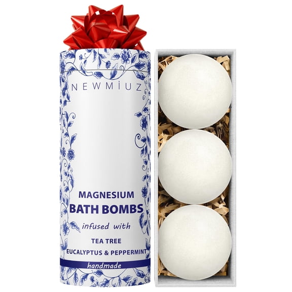 Magnesium Bubble Bath Bombs Long Lasting Foaming Sore Muscles Recovery Tea Tree Relaxing Stress Relief Calming Self Care Spa Gift for Birthday Christmas