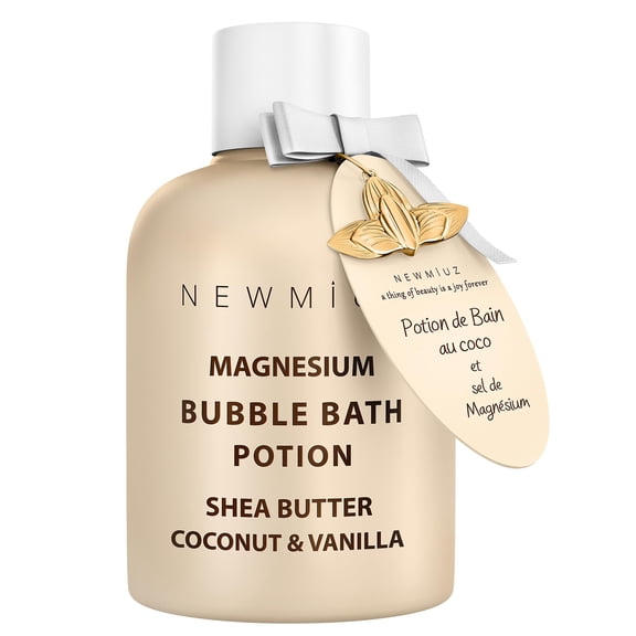 Magnesium Bubble Bath - Long Lasting Foaming Bubbles - Moisturizing - Shea Butter Coconut Vanilla - Relaxing Stress Relief - Calming Self Care Spa Gift for Birthday Christmas