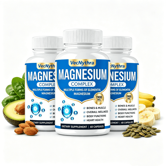 Magnesium Capsules with Glycinate, Malate and Citrate 180 Vegetable Capsules