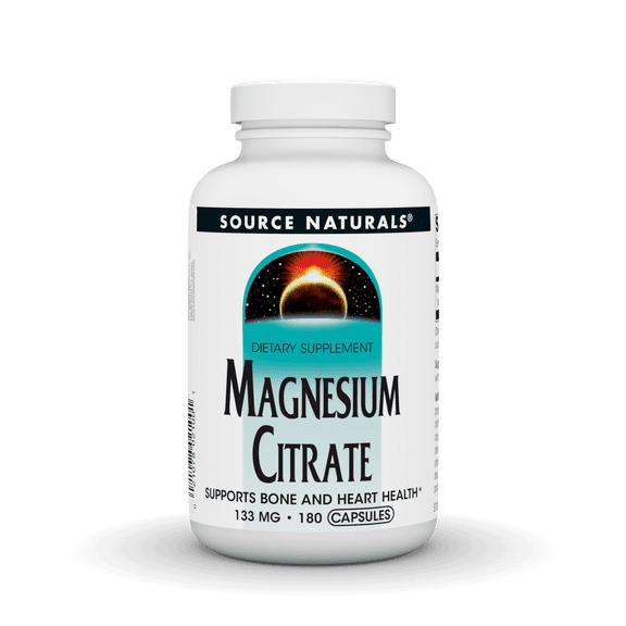 Source Naturals Magnesium Citrate, Supports Bone and Heart Health* 133 mg - 180 Capsules