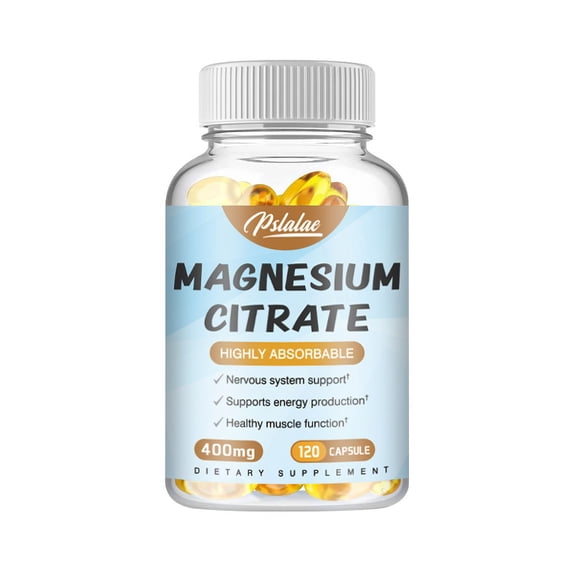 Magnesium Citrate 400mg - for Muscle, Bone, Nerve & Heart Health - High Absorption Magnesium Supplement - 120 Capsules