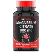 TNVitamins Magnesium Citrate Capsules Dietary Supplements 800mg Digestive Muscle Nerve Mineral Intake Cardiovascular Joint Health Adults NON GMO, 120 Count