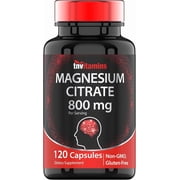 TNVitamins Magnesium Citrate Capsules Dietary Supplements 800mg Digestive Muscle Nerve Mineral Intake Cardiovascular Joint Health Adults NON GMO, 120 Count