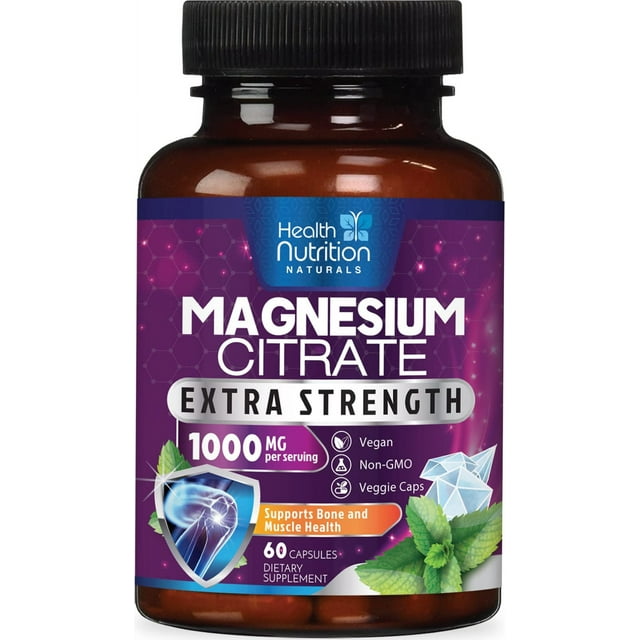 Magnesium Citrate Capsules 1000mg Max Absorption Magnesium Powder