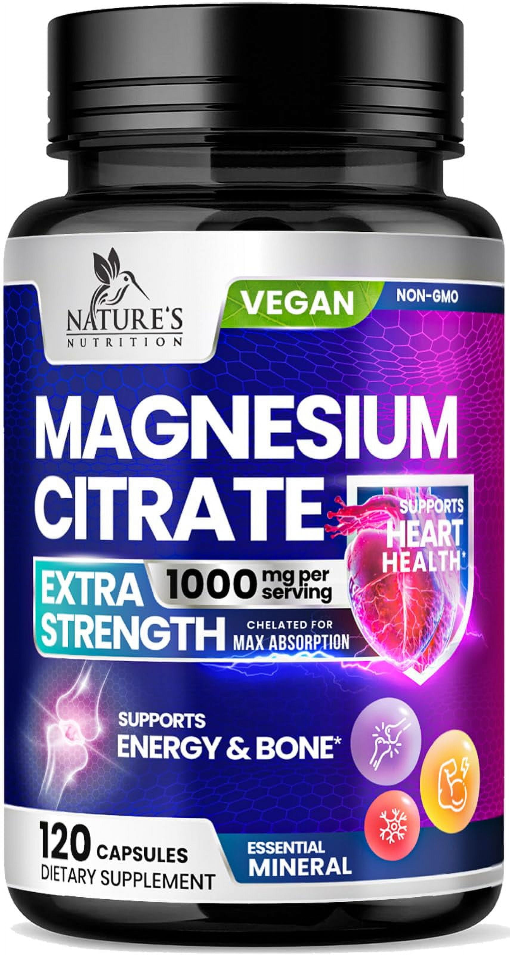Magnesium Citrate Extra Strength 1000 mg Chelated for Max Absorption