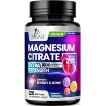 Magnesium Citrate Supplement Pills 1000mg - 3X Strength Magnesium Supplements for Bone, Muscle, Heart, Nature's Sleep Support for Men & Women, Vegan Mag Mineral, Non-GMO, Bottled in USA, 120 Capsules