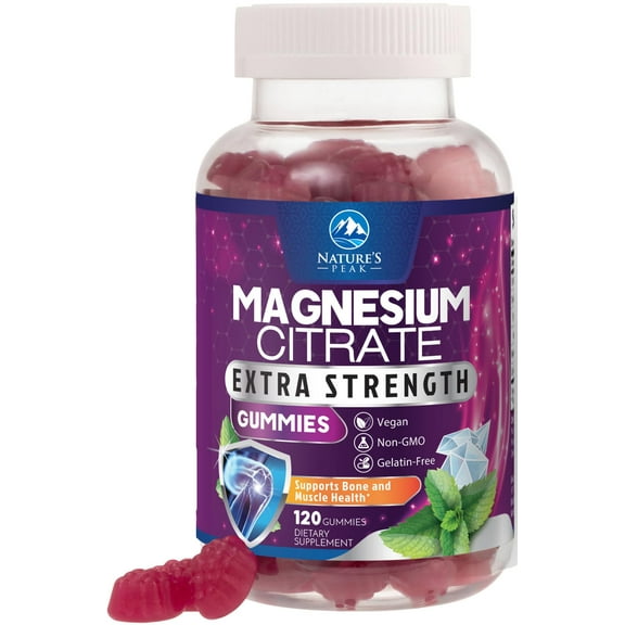 Magnesium Citrate Gummy, High Absorption Magnesium Gummies for Adults & Kids - Enhanced Bioavailability Form Mag Citrate Supplement - Improved Vegan Formula - Delicious Raspberry Flavor - 120 Gummies