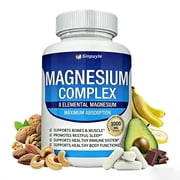 Magnesium Complex 1000mg | 8 Elemental Magnesium for Maximum Absorption | Supports Restful Sleep, Bones, Muscle & Immune Health | 90 Capsules