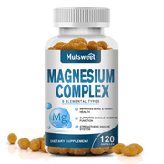 Magnesium Complex 500mg - 120 Veggie Capsules - Magnesium Supplement for Sleep, Leg Cramps, Muscle, Heart - Max Absorption, Gluten-Free, Non-GMO