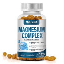 Magnesium Complex 500mg - Magnesium Citrate,Malate,Oxide,Taurate,Aspartate,Bisglycinate Chelate - Bone, Heart, Immune & Energy Support - 120 Capsules