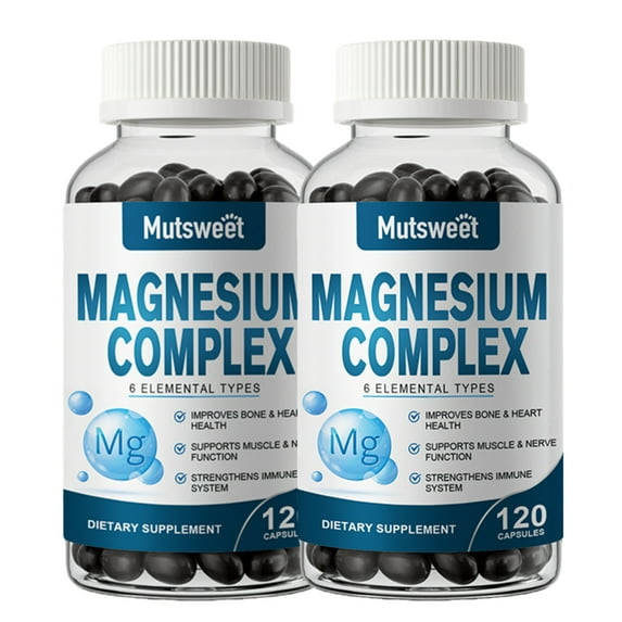 Magnesium Complex 500mg for Bone, Muscle, Heart, Immune & Energy Support - 240 Vegan Capsules, Magnesium Supplement By MS
