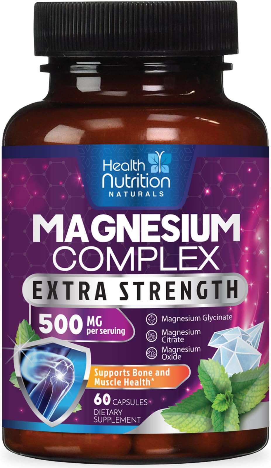 Magnesium Complex 500mg Magnesium Supplement with Glycinate, Oxide