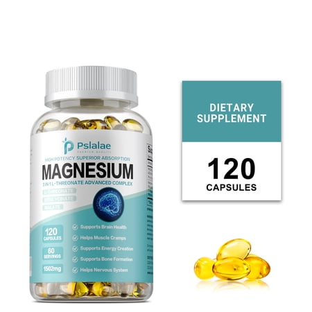 Magnesium Complex - L-Threonate, Bisglycinate, Malate - Brain Health & Memory Booster - 120 Capsules