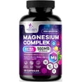 thumbnail image 1 of Magnesium Complex Supplement - Magnesium 500 mg Per Serving - 4 in 1 High Absorption Blend - 100% Chelated Magnesium Glycinate with Malate, Citrate & Oxide - Vegan Complex - USA Bottled - 60 Capsules, 1 of 10