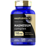 Magnesium Complex Supplement 745mg | 120 Capsules | 10 in 1 Blend | by Magfusion-10