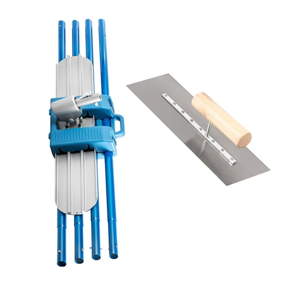 Magnesium Concrete Bull Float 48 x 8 Inch Round End with 4 Handle Kit Bracket Cement Finishing Tool