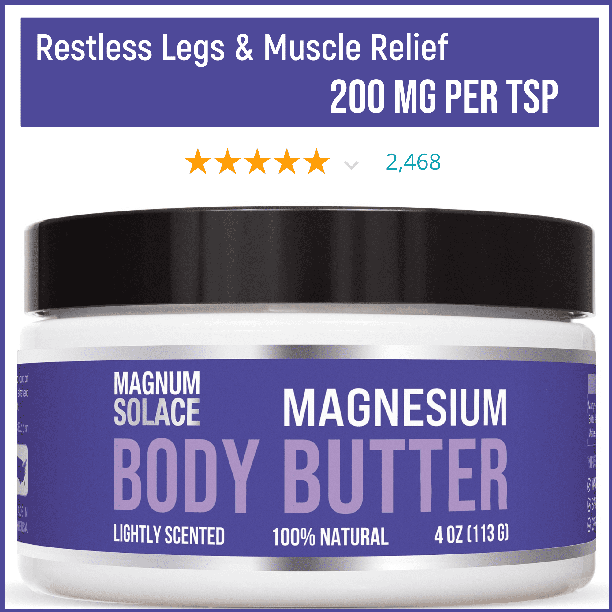Magnesium Cream Magnesium Body Butter for Women with Mango, Shea