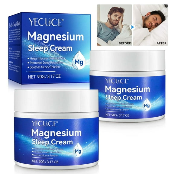 Magnesium Cream, Magnesium Cream for Sleep, Helps to Improve Sleep Patterns, Promote Deep Muscle Relaxation and Relieve Muscle Tension - 2pack