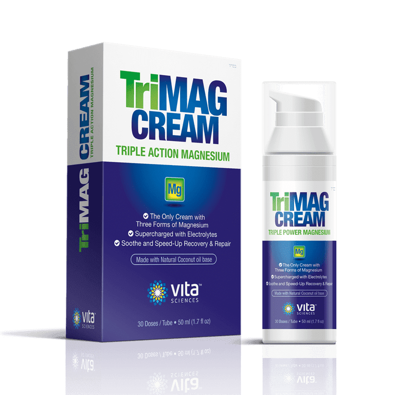Vita Sciences TriMAG Cream, Magnesium Lotion For Pain, Leg Cramps