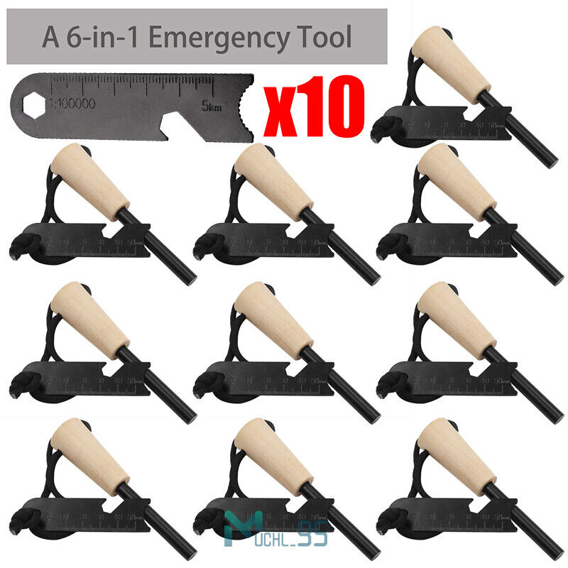 Magnesium Ferrocerium Ferro Rod Flint Survival Fire Starter Kit Camping