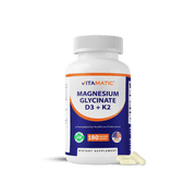 Magnesium Glycinate 200 mg (Elemental) with Vitamin D3 5000 IU & K2 200 mcg – High Absorption Bone, Muscle & Heart Support – 180 Veg Capsules – Non-GMO – Made i