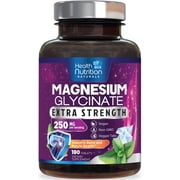 Magnesium Glycinate 250mg Per Serving - High Absorption 100% Chelated Magnesium Formula - Muscle, Nerves, Bone & Heart Health Support Supplement, Gluten-Free Non-GMO Vegan - Bottled USA - 180 Tablets