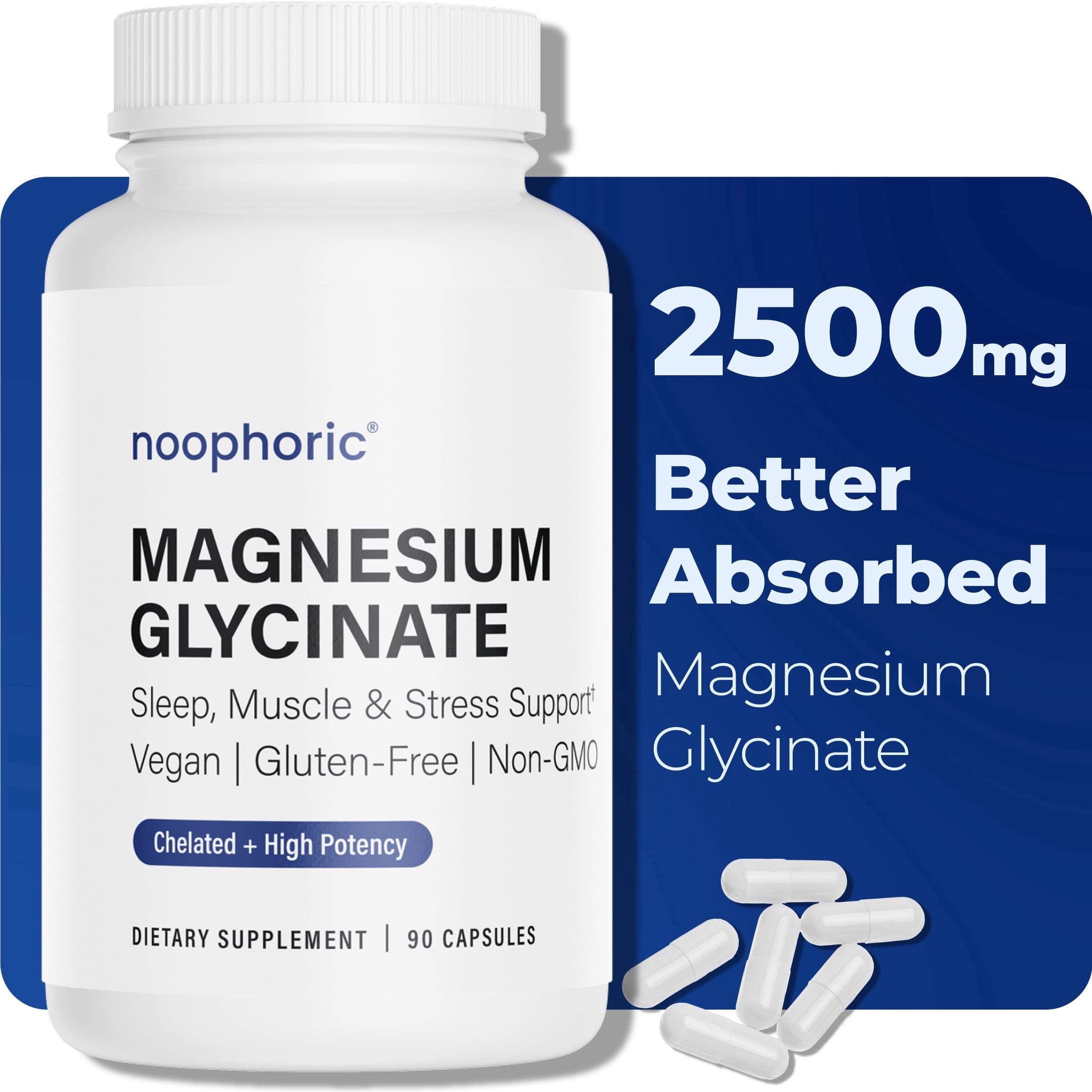 Noophoric Chelated Magnesium Glycinate 2,500mg Sleep Aid Anxiety