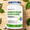 thumbnail image 1 of Magnesium Glycinate 400mg per Capsule – High Absorption – Gentle on Stomach – Supports Sleep, Relaxation, Muscle & Immune Health – Non-GMO, Vegan, 240 Capsules, 1 of 6