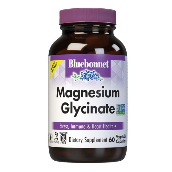 Bluebonnet Magnesium Glycinate 400mg Energy Production & Enzyme Function*, 120 Veggie Caps
