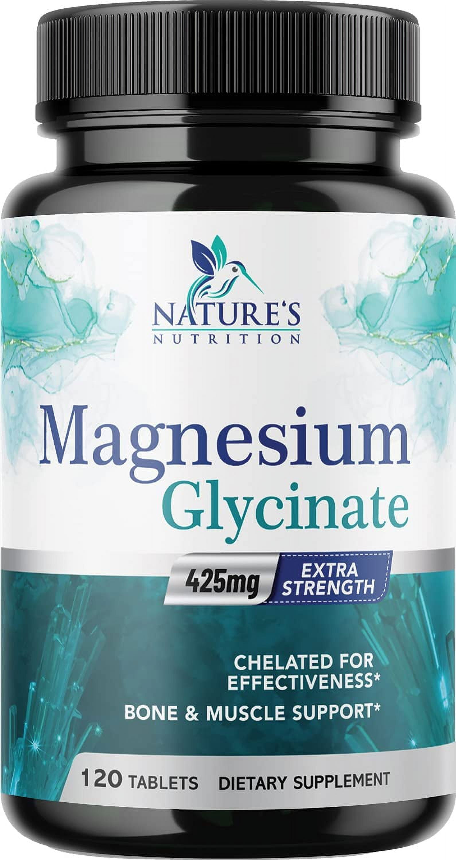Magnesium Glycinate 425mg High Absorption Chelated Capsules Support