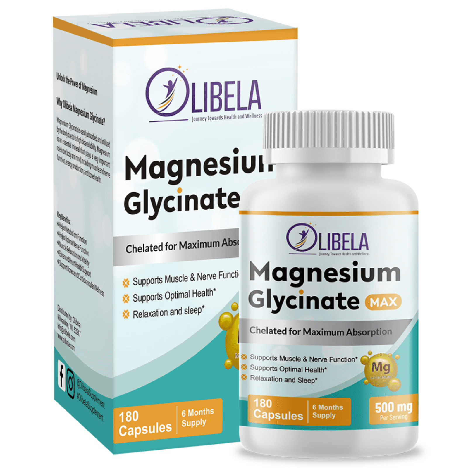 Magnesium Glycinate 500mg Chelated Calm, Stress, Sleep, Leg Cramp
