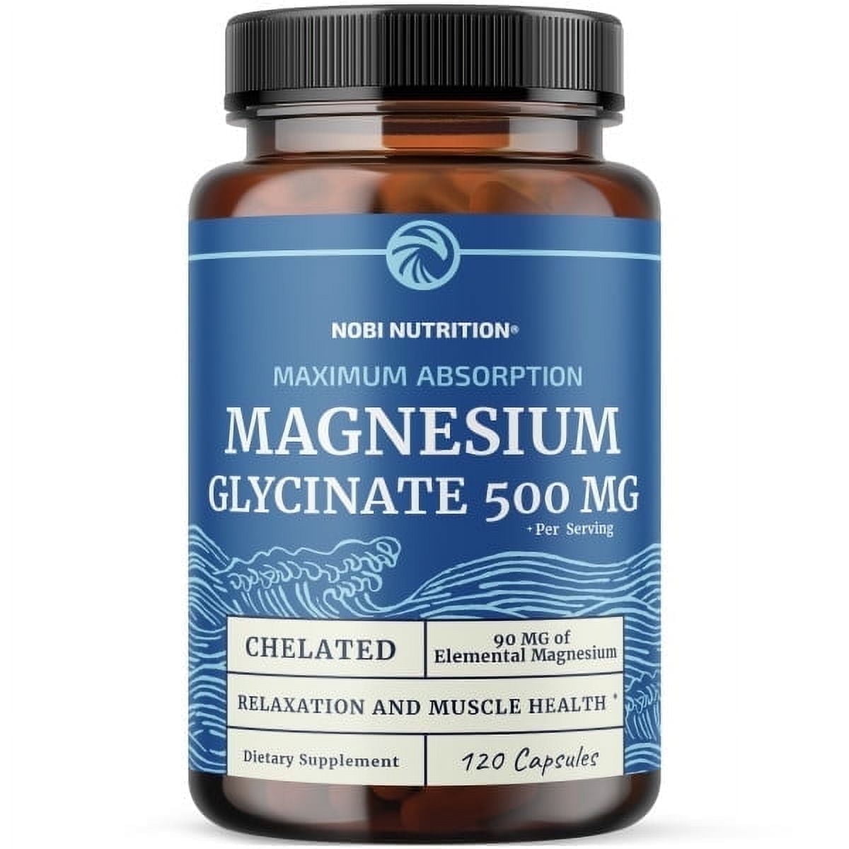 Magnesium Glycinate 500mg Chelated for Muscle Relaxation, Sleep & Calm Support | High Absorption Magnesium for Women & Men | 120 Ct