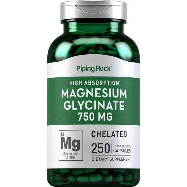 Magnesium Glycinate 665 mg 250 Capsules Buffered Formula By