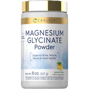 Magnesium Glycinate | 8 oz Powder | Lemon Flavor | Vegan, Non-GMO, Gluten Free | by Carlyle