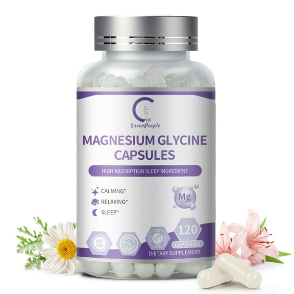 Magnesium Glycinate - 850mg Support Sleep, Calm, Muscle Cramp & Stress Relief  Gluten Free, Non GMO - 120 Capsules
