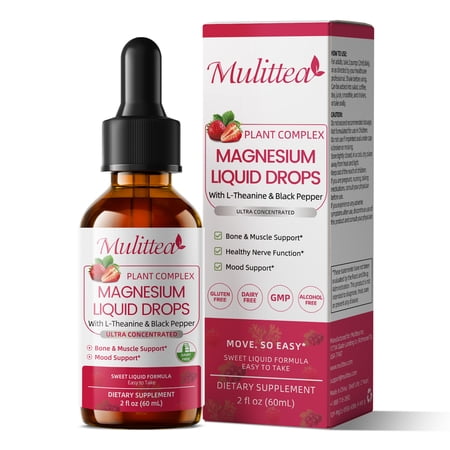 Magnesium Glycinate Drops, Liquid Magnesium Complex Supplement with Magnesium Glycinate - Muscle & Sleep for Adults, 2 fl oz