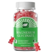 Magnesium Glycinate Gummies - Magnesium Glycinate Supplements for Relaxation, Stress, and Sleep - Raspberry Flavor