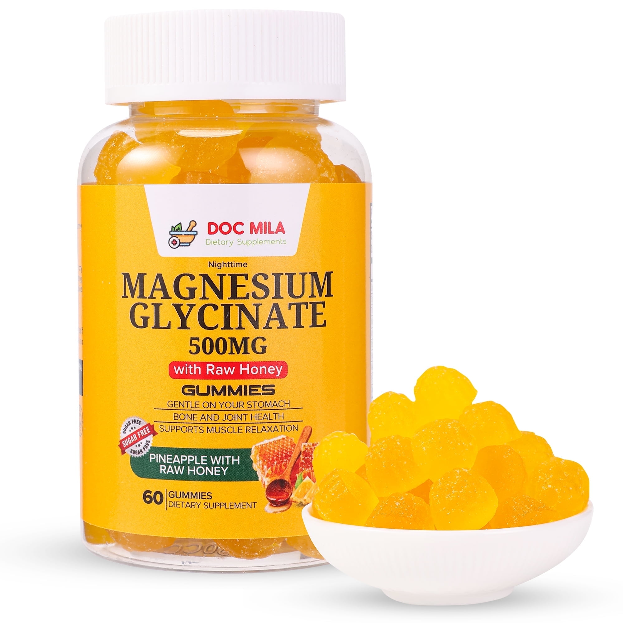 Magnesium Glycinate Gummies 500mg Chelated Magnesium Supplement, High Absorption and