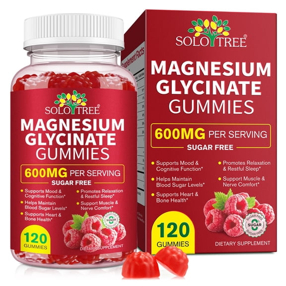 Magnesium Glycinate Gummies 600mg, with Vitamin D3, Calcium & CoQ10, Supports Relaxation, Sleep, Muscle & Bone Health, 120 Gummies