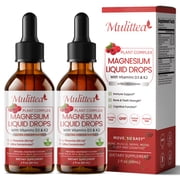 Magnesium Glycinate Liquid Drop - with Citrate, Malate and Taurate, L-Theanine, D3, K2,B6 - for Sleep, Bone,Muscles, Energy, Sugar-Free Raspberry Flavor - 4 Fl Oz