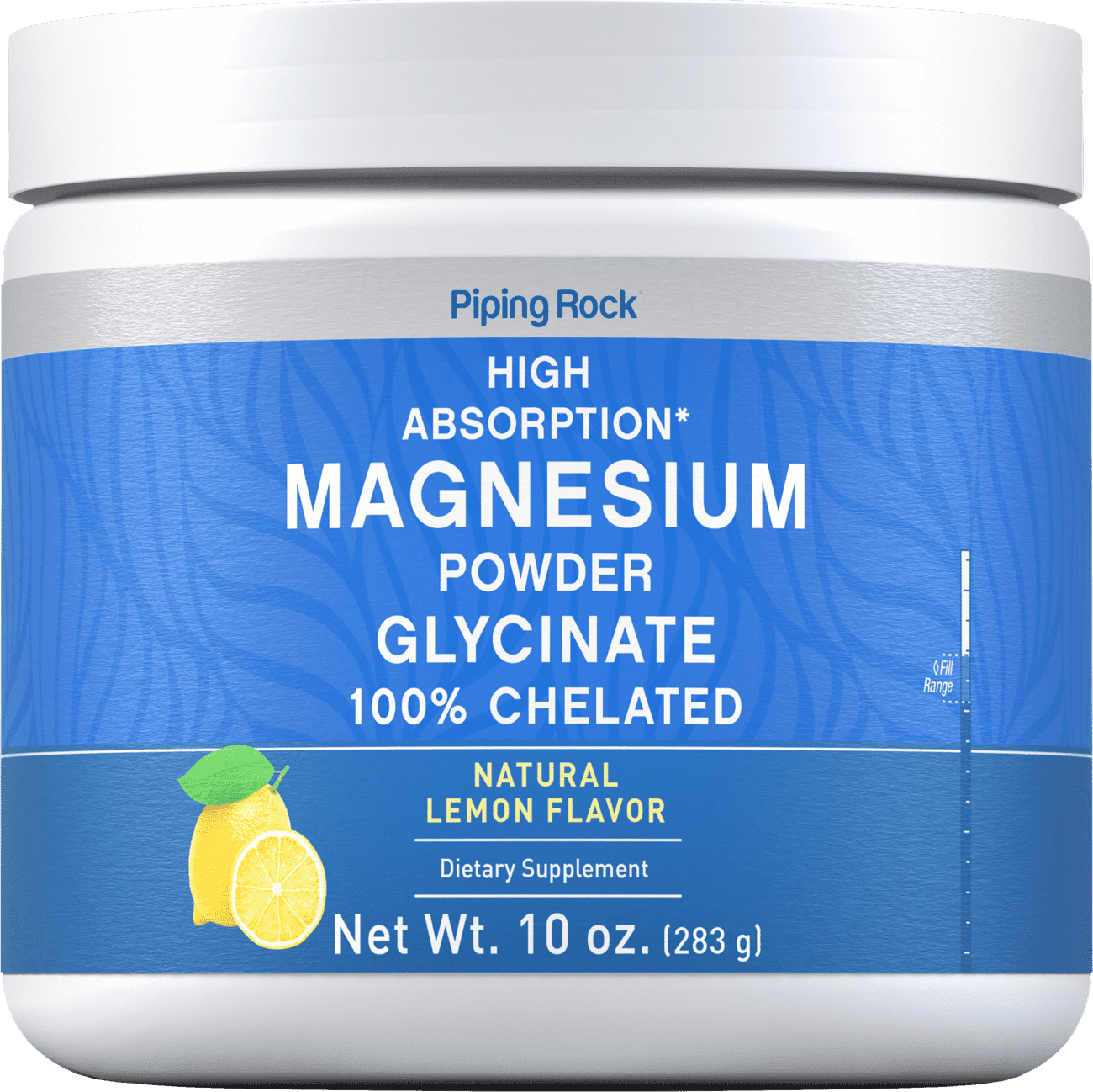 Magnesium Glycinate Powder Supplement 10 oz Lemon Flavor NonGMO, Gluten Free Supplement