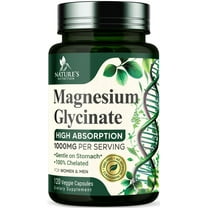 Magnesium Glycinate 1000mg - Chelated Magnesium for Bone, Muscle, Nerves & Heart Health Support, 500mg Per Capsule for Ultra Absorption, Natures Sleep Support, Best Mag Supplement Pill - 120 Capsules