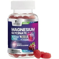 Magnesium Glycinate Supplement Gummies - Magnesium Supplement with Bone Muscle Heart Health & Sleep Support - Gentle on Stomach & Chelated for Max Absorption - Grape Flavor & Sugar Free - 60 Gummies